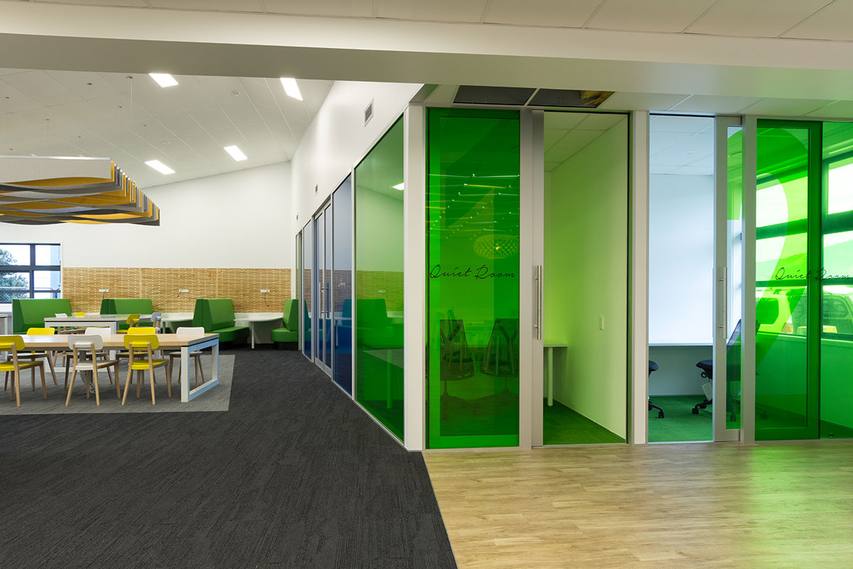 Westmount-Learning-Centre-3 Green_Glass_Wall_Door