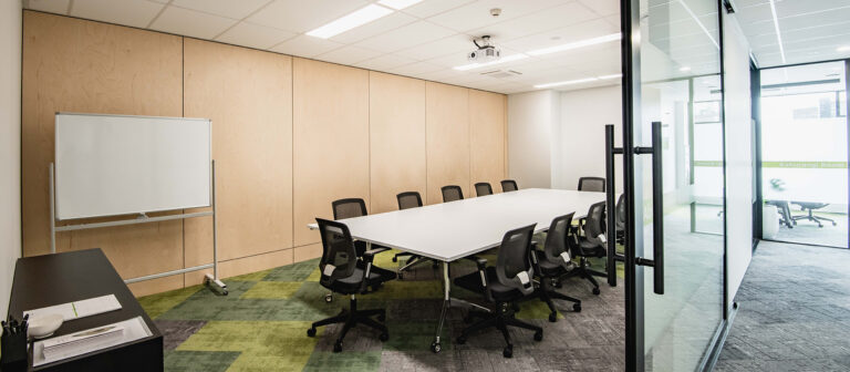Boardroom in a new office fitout space.