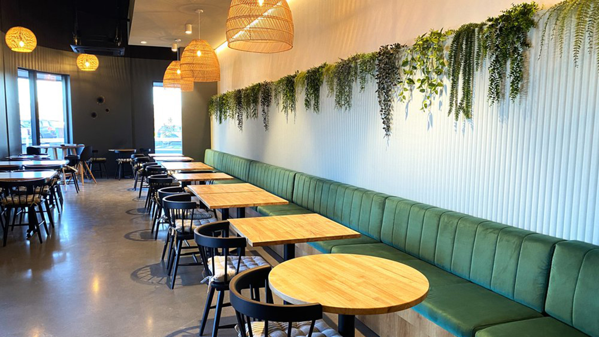 Thai Eatery-main 1 Meeting room and a timber batten feature in new office fitout